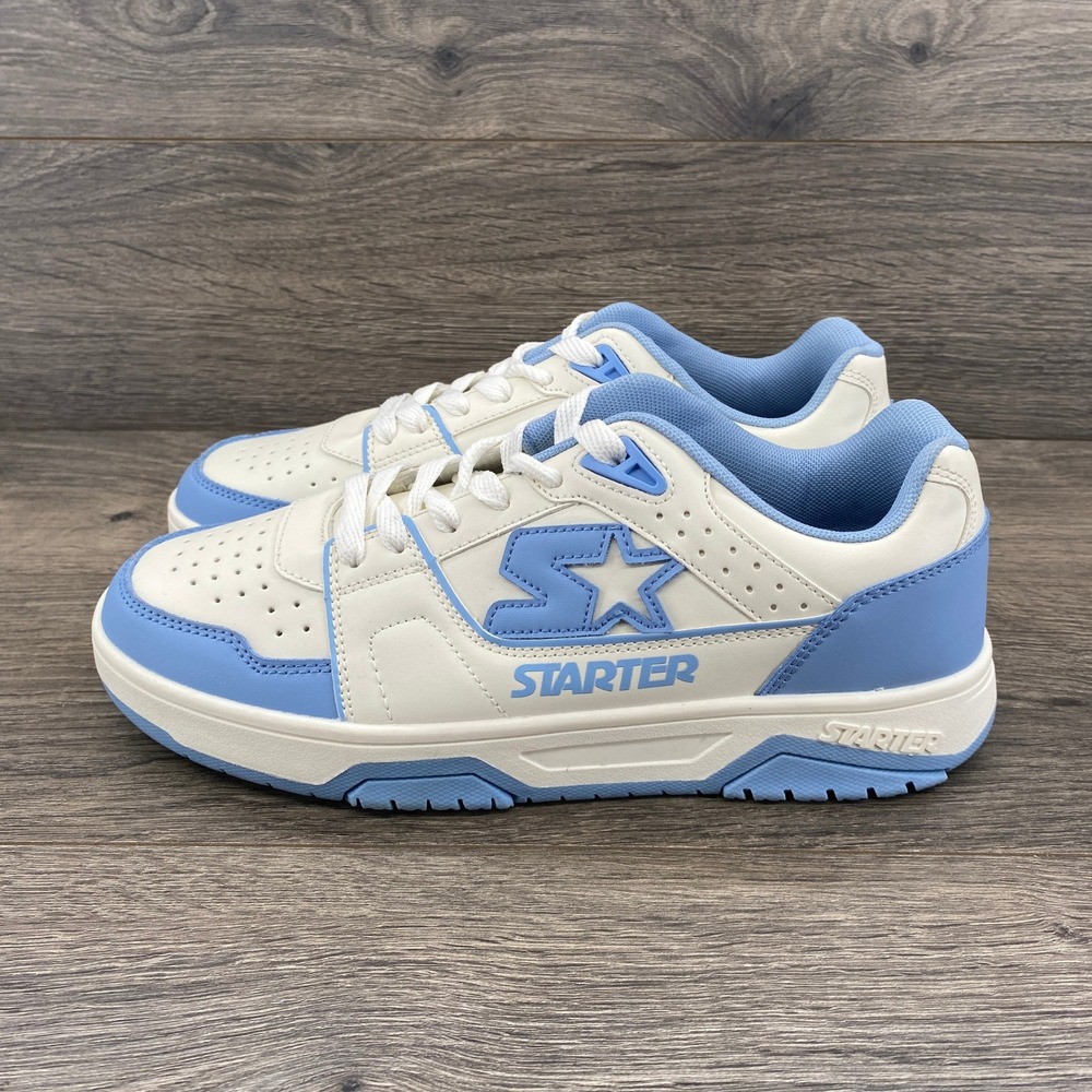 Starter Sneakers Womens 10 White Blue Low Top Star Logo Court Shoes